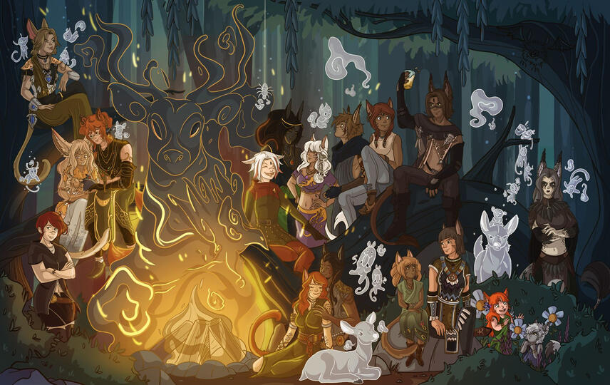 Example: Large Group Commission | Free Company: Clan Widjigo (mateus)